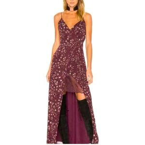 House of Harlow x Revolve Purple high low wrap dress with stars purple Size Med